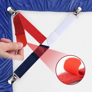 Bed Sheet Straps, Adjustable Three-Way Sheet Fasteners